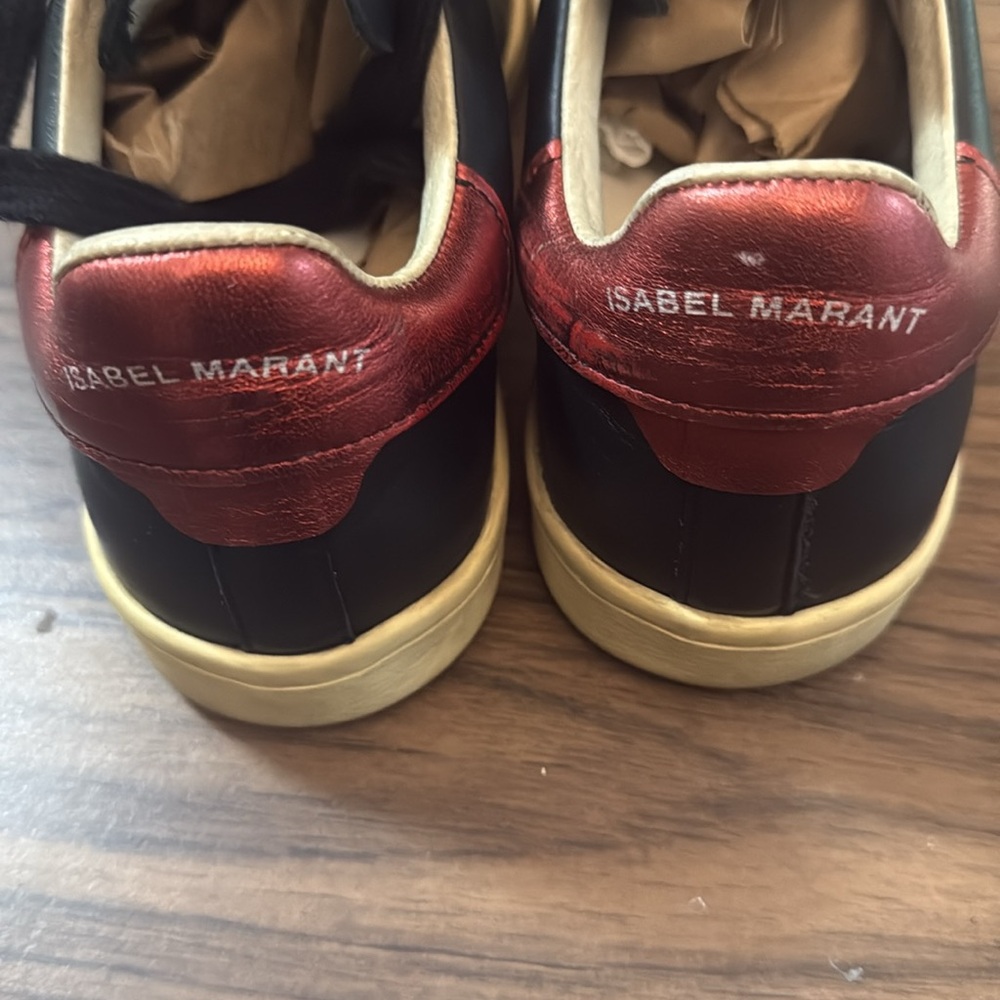 Isabel Marant Black Leather Bart Sneakers Size 37 - Picture 6 of 8